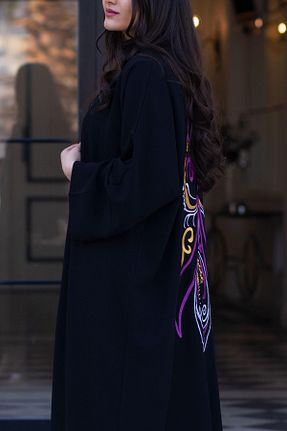 کلاه و ابایا مشکی زنانه بافتنی MELEK ARAZ - کد 904048028