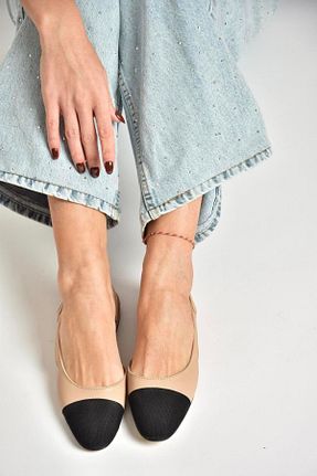 بابت بژ زنانه چرم مصنوعی Fox Shoes - کد 904046284