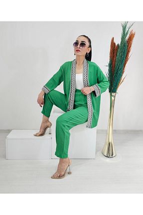 کیمونو و کافتان سبز زنانه لیکرا Altı Üstü Butik - کد 863627685