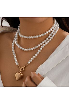 گردنبند جواهر نباتی زنانه مروارید İPAR AKSESUAR - کد 902946789