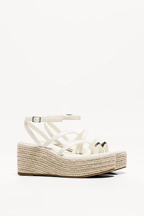 صندل سفید زنانه پاشنه پر Bershka - کد 904045955
