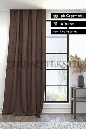 پرده زمینه قهوه ای پلی استر ZERDALİTEKSTİL - کد 866712423