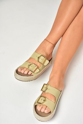 دمپائی بژ زنانه جیر Fox Shoes - کد 904054127