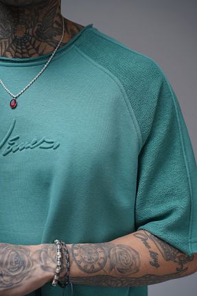 تیشرت سبز مردانه اورسایز Butik - کد 904061714
