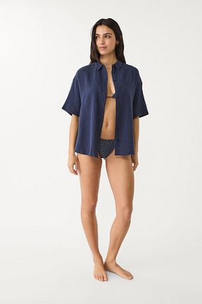 پیراهن سرمه ای زنانه Relaxed Stradivarius - کد 904050347