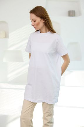 تونیک حجاب سفید زنانه پنبه ای LOCCO - کد 904070784