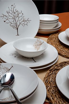 سرویس غذاخوری سفید 6 نفره Heda Porselen - کد 820127724