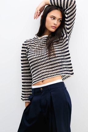 پلیور نباتی زنانه Relaxed Pull & Bear - کد 904065101