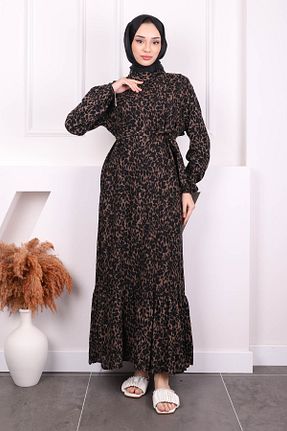 لباس حجاب قهوه ای زنانه رگولار İmajButik - کد 904069267