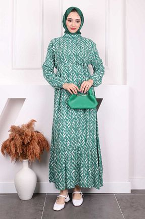 لباس حجاب سبز زنانه رگولار İmajButik - کد 904066339