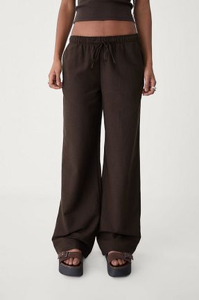 شلوار قهوه ای زنانه ویسکون Stradivarius - کد 904067577