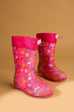بوت / نیم بوت صورتی بچه گانه چرم مصنوعی Pembe Potin - کد 854664977