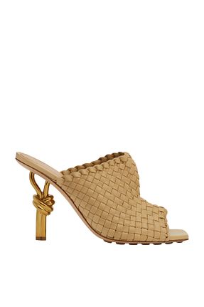 کفش پاشنه بلند کلاسیک بژ زنانه چرم Bottega Veneta - کد 920078083