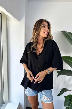 پیراهن مشکی زنانه اورسایز MALDİA SHOP - کد 824687031