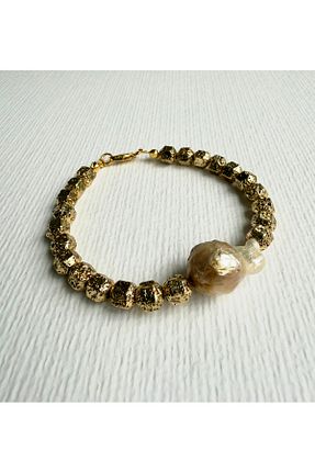 دستبند جواهر متالیک زنانه سنگ طبیعی L´Atelier des Perles - کد 876447853