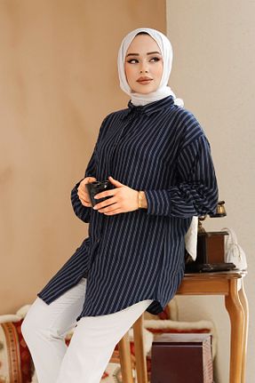 پیراهن حجاب سرمه ای زنانه رگولار Neva Style - کد 904086209