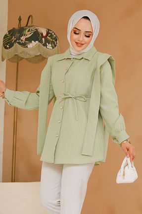 تونیک حجاب سبز بچه گانه پنبه ای Neva Style - کد 904087656