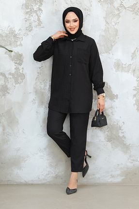 ست بالاتنه و پائین تنه حجاب مشکی زنانه رگولار Neva Style - کد 904086286