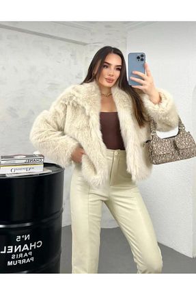 کاپشن نباتی زنانه خز مصنوعی moda armanc - کد 905032094