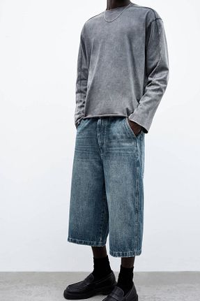 شلوارک و برمودا آبی مردانه پنبه ای Pull & Bear - کد 904107269