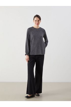 بلوز طوسی زنانه ساده LC Waikiki - کد 904123111