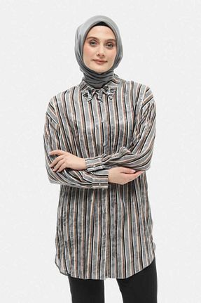 تونیک حجاب طوسی زنانه بافتنی Setrms - کد 879332934