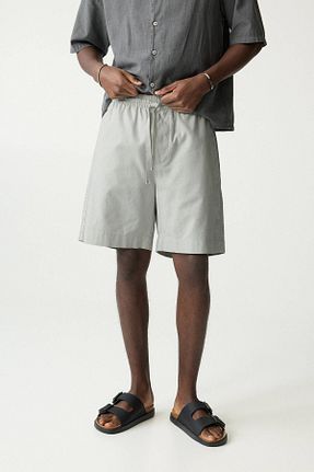 شلوارک و برمودا سبز مردانه کتان Pull & Bear - کد 897901274