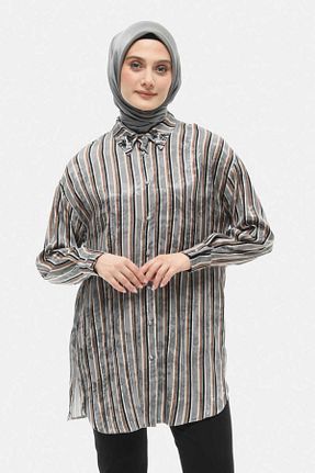 تونیک حجاب طوسی زنانه بافتنی Setrms - کد 879332934