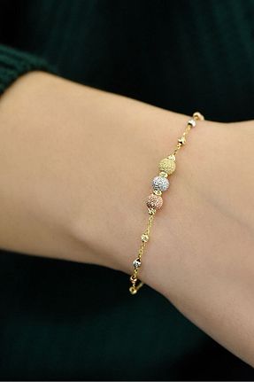 دستبند نقره طلائی زنانه 925 عیار Papatya Silver - کد 77940523