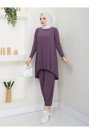 ست بالاتنه و پائین تنه حجاب صورتی زنانه Relaxed MODAMÜNASİP - کد 904198757