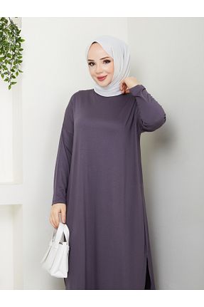 تونیک حجاب طوسی بافتنی MODAMÜNASİP - کد 904197078