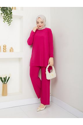 ست بالاتنه و پائین تنه حجاب صورتی زنانه Relaxed MODAMÜNASİP - کد 904210241