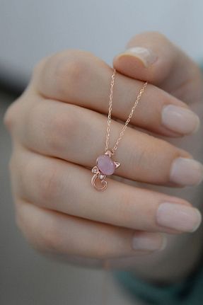 گردنبند نقره طلائی زنانه 925 عیار Papatya Silver - کد 60211948