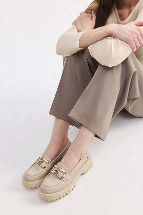 کفش لوفر بژ زنانه چرم مصنوعی Yaya by Hotiç - کد 890506199