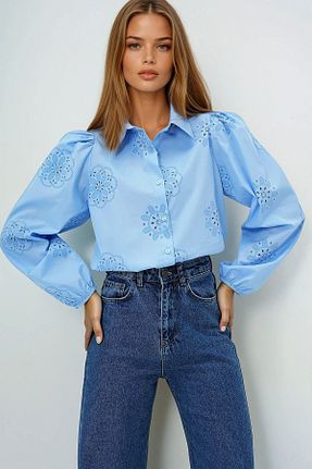پیراهن آبی زنانه رگولار VAGGON - کد 904215578