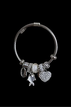 دستبند استیل (فولاد) سفید زنانه استیل (فولاد) SherDesing - کد 867740444