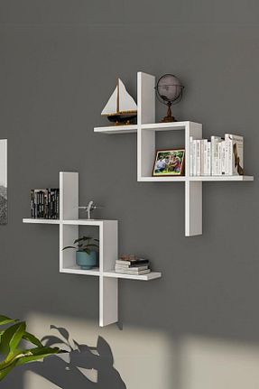 قفسه دیواری سفید 67 سانتی متر İda Wooden - کد 808359517