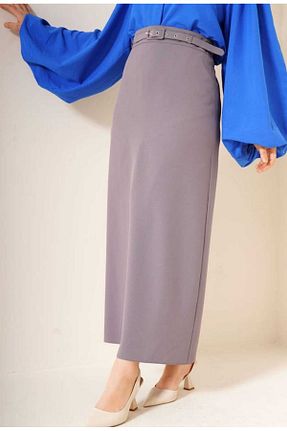 دامن حجاب طوسی زنانه Kalem MODA VEDAT - کد 904219146