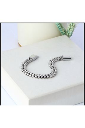 دستبند استیل (فولاد) متالیک مردانه استیل ضد زنگ SHUİLL - کد 904240863