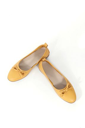 بابت نارنجی زنانه چرم خالص ÜNAL ÖZER - کد 903372115
