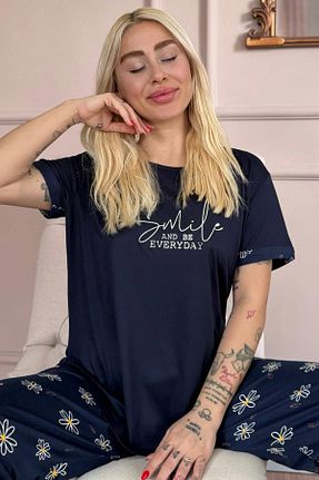 ست لباس راحتی رنگی زنانه Slogan Pijamaevi - کد 904263367