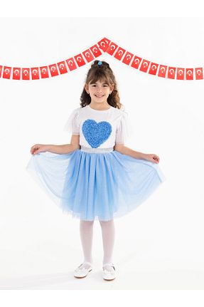 دامن آبی بچه گانه ساده Civil Girls - کد 905835680