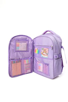 کیف مدرسه بنفش بچه گانه پارچه ای QUOVO - کد 904293346