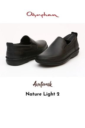 کفش کژوال مشکی مردانه چرم خالص Nature - کد 904299665