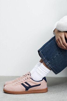 کفش اسنیکر صورتی زنانه چرم اصل Pull & Bear - کد 904301590