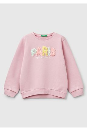 سوئیشرت صورتی بچه گانه چاپی United Colors of Benetton - کد 904302953