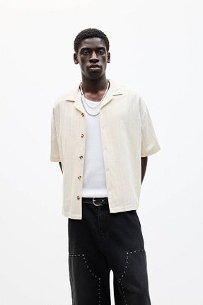 پیراهن نباتی مردانه Boxy Pull & Bear - کد 902958054