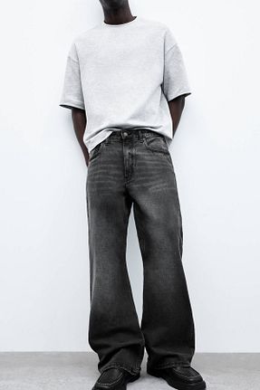 شلوار جین مشکی مردانه پاچه اسپانیولی Pull & Bear - کد 902968857