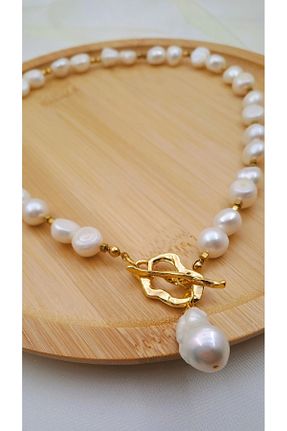 گردنبند مروارید قهوه ای مروارید آب شیرین Rose Glow Pearl Jewelry - کد 904430511