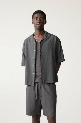 پیراهن طوسی مردانه رگولار Pull & Bear - کد 897906020